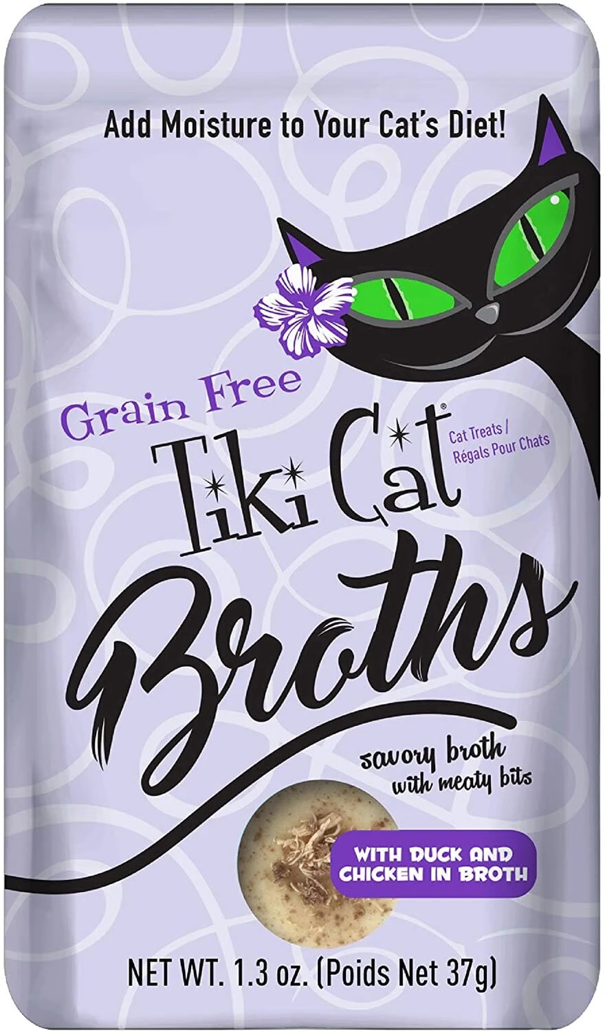 Tiki Cat Duck & Chicken Broth Cat Food Toppers - 1.3 Oz Pouch - Pack Of 12 3 Tiki Cat Duck & Chicken Broth Cat Food Toppers - 1.3 Oz Pouch - Pack Of 12
