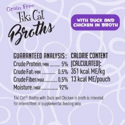 Tiki Cat Duck & Chicken Broth Cat Food Toppers - 1.3 Oz Pouch - Pack Of 12 16 Tiki Cat Duck & Chicken Broth Cat Food Toppers - 1.3 Oz Pouch - Pack Of 12 -Weruva Shop tiki cat duck chicken broth cat food toppers 13 oz pouch pack of 12 503220
