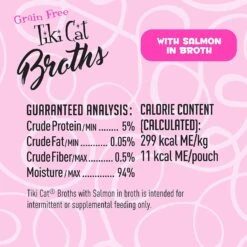 Tiki Cat Salmon Broth Cat Food Toppers - 1.3 Oz Pouch - Pack Of 12 16 Tiki Cat Salmon Broth Cat Food Toppers - 1.3 Oz Pouch - Pack Of 12 -Weruva Shop tiki cat salmon broth cat food toppers 13 oz pouch pack of 12 986775