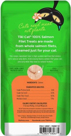 Tiki Cat Salmon Filet Cat Food Toppers And Crunchers - 1 Oz Pouches - Case Of 12 12 Tiki Cat Salmon Filet Cat Food Toppers And Crunchers - 1 Oz Pouches - Case Of 12 -Weruva Shop tiki cat salmon filet cat food toppers and crunchers 1 oz pouches case of 12 251101