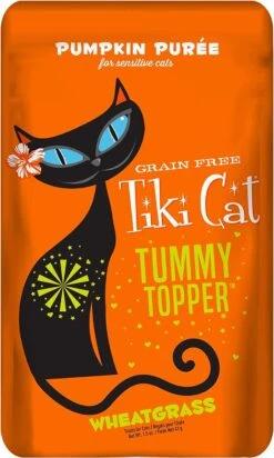 Tiki Cat Tummy Topper Pumpkin & Wheatgrass Cat Food Toppers - 1.5 Oz Pouch - Pack Of 12 -Weruva Shop tiki cat tummy topper pumpkin wheatgrass cat food toppers 15 oz pouch pack of 12 237725