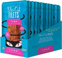 Tiki Cat Tuna Filet Cat Food Toppers And Crunchers - 1 Oz Pouches - Case Of 12