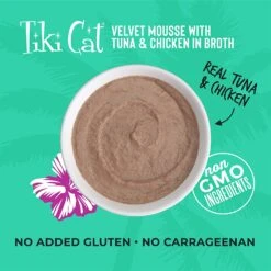 Tiki Cat Velvet Mousse Tuna & Chicken Cat Food In Pouches - 2.8 Oz Pouches - Case Of 12 -Weruva Shop tiki cat velvet mousse tuna chicken cat food in pouches 28 oz pouches case of 12 658527