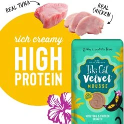 Tiki Cat Velvet Mousse Tuna & Chicken Cat Food In Pouches - 2.8 Oz Pouches - Case Of 12 -Weruva Shop tiki cat velvet mousse tuna chicken cat food in pouches 28 oz pouches case of 12 980942
