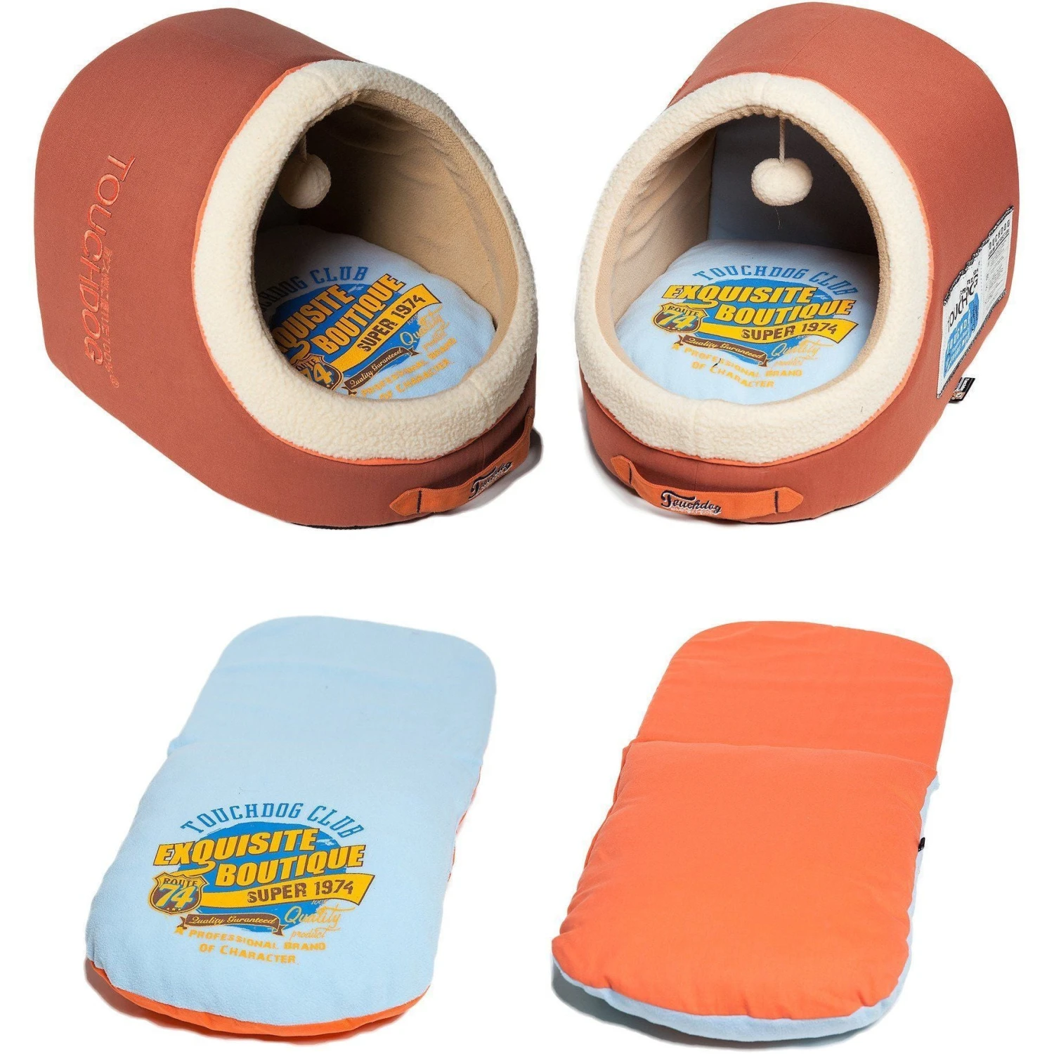 Touchdog ® 'Active-Play' Vintage Emblem Panoramic Cat Bed W/ Teaser Toy 8 Touchdog ® 'Active-Play' Vintage Emblem Panoramic Cat Bed W/ Teaser Toy - Image 6