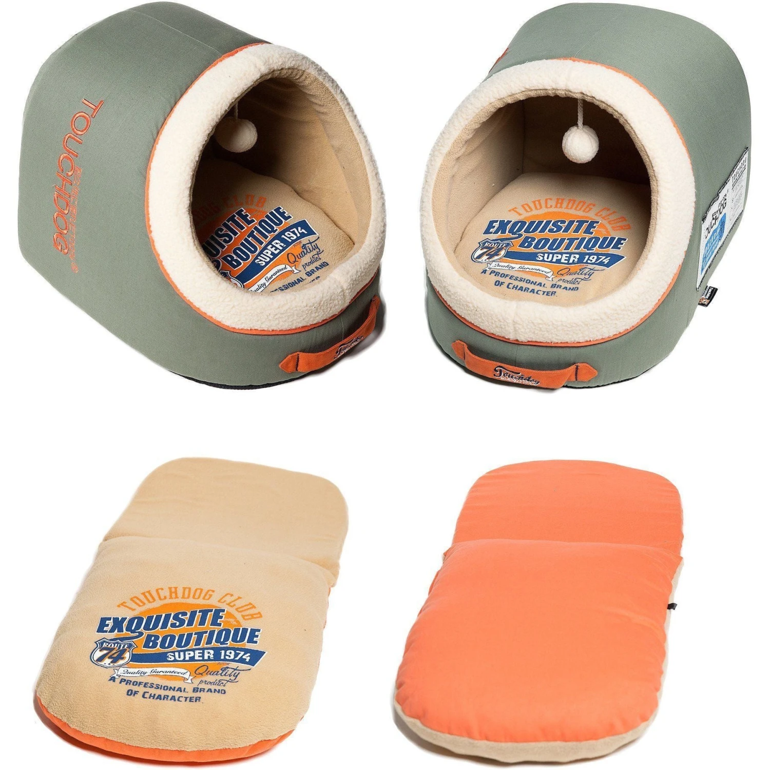 Touchdog ® 'Active-Play' Vintage Emblem Panoramic Cat Bed W/ Teaser Toy 7 Touchdog ® 'Active-Play' Vintage Emblem Panoramic Cat Bed W/ Teaser Toy - Image 5