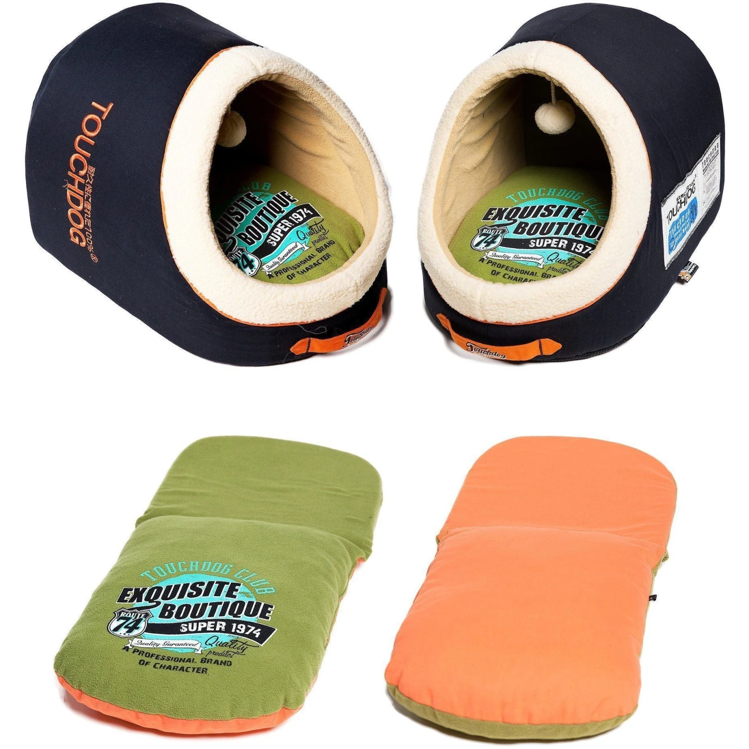 Touchdog ® 'Active-Play' Vintage Emblem Panoramic Cat Bed W/ Teaser Toy 6 Touchdog ® 'Active-Play' Vintage Emblem Panoramic Cat Bed W/ Teaser Toy - Image 4