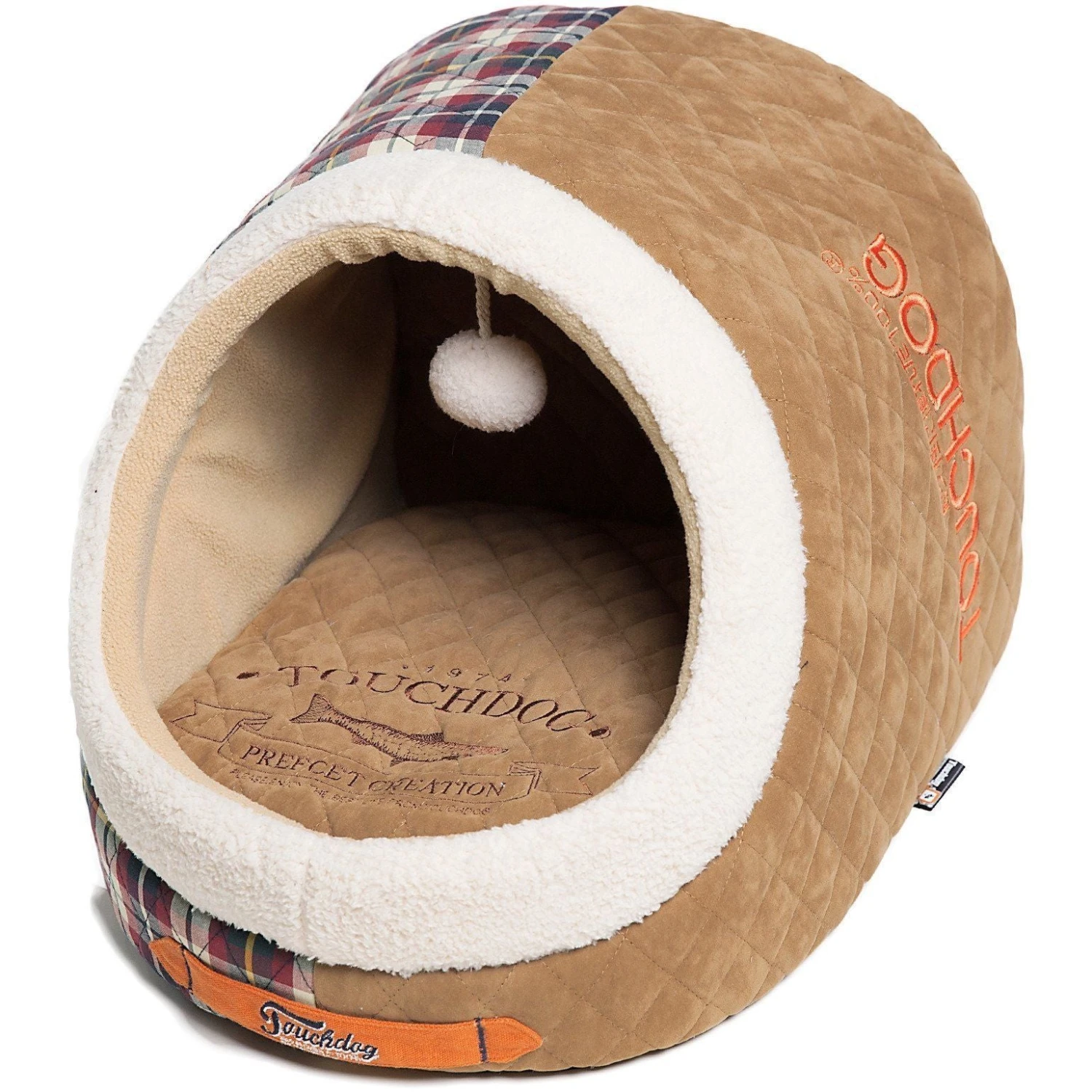 Touchdog ® 'Diamond Stitched' Panoramic Designer Cat Bed W/ Teaser Toy 11 Touchdog ® 'Diamond Stitched' Panoramic Designer Cat Bed W/ Teaser Toy - Image 9