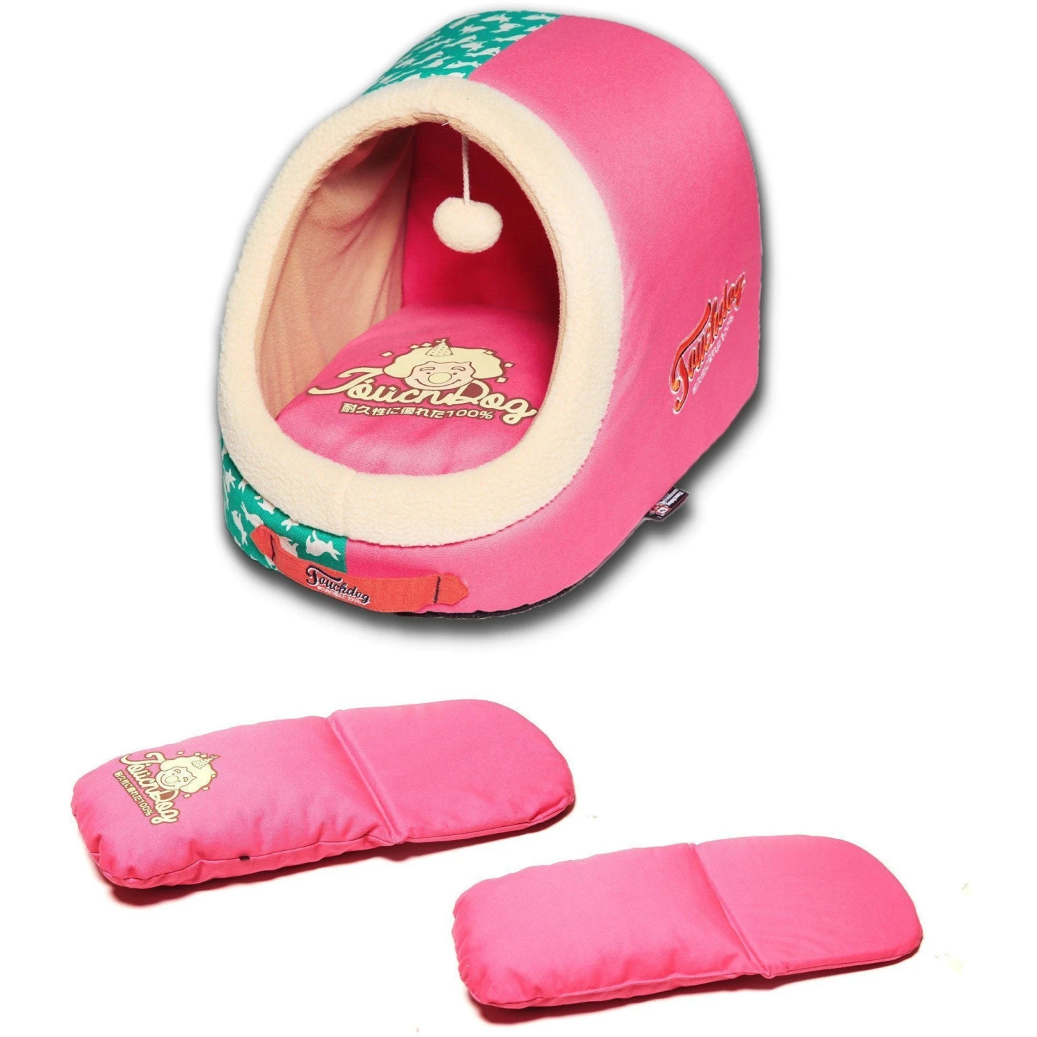 Touchdog ® 'Lazy-Bones' Rabbit-Spotted Panoramic Cat Bed With Teaser Toy 6 Touchdog ® 'Lazy-Bones' Rabbit-Spotted Panoramic Cat Bed With Teaser Toy - Image 4