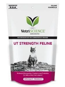 Vetriscience Labs UT Urinary Tract Strength Feline Chewable Cat Supplements - 60 Ct Pouch