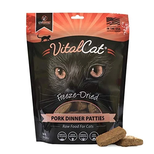 Vital Essentials Pork Dinner Patties Freeze-Dried Cat Food - 8 Oz 3 Vital Essentials Pork Dinner Patties Freeze-Dried Cat Food - 8 Oz