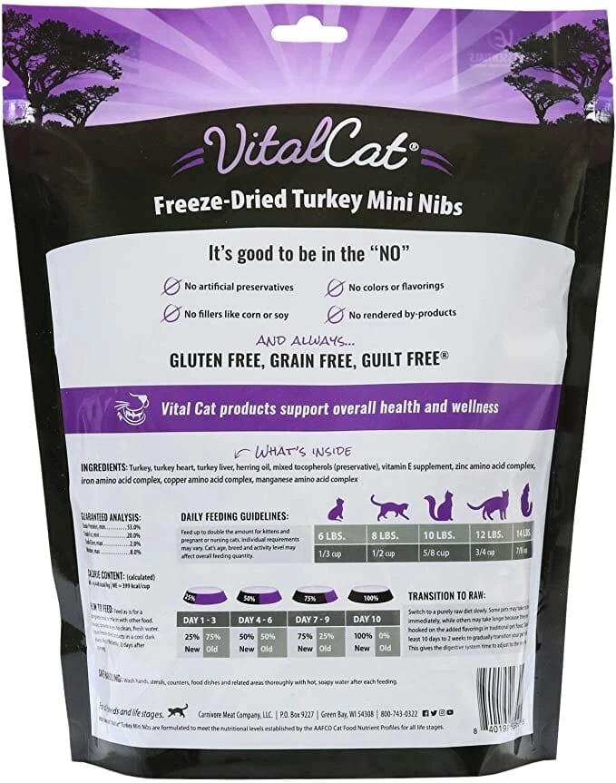 Vital Essentials Turkey Mini Nibs Freeze-Dried Cat Food - 12 Oz 4 Vital Essentials Turkey Mini Nibs Freeze-Dried Cat Food - 12 Oz - Image 2