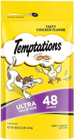 Whiskas Temptations Chicken Soft And Crunchy Cat Treats - 48 Oz