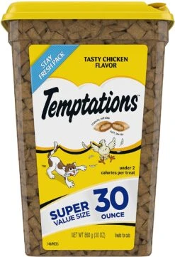 Whiskas Temptations Tasty Chicken Soft And Crunchy Cat Treats - 30 Oz