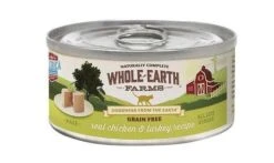 Whole Earth Farms Grain-Free Real Chicken & Turkey Recipe Canned Cat Food - 2.75 Oz Cans - Case Of 24