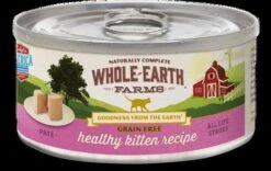Whole Earth Farms Grain-Free Real Healthy Kitten Recipe Canned Cat Food - 2.75 Oz Cans - Case Of 24